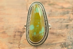 Genuine Manassa Turquoise Sterling Silver Navajo Ring